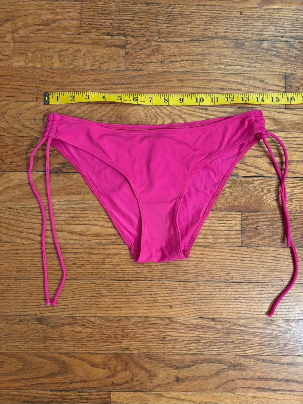 Ocean Club Women’s Solid Pink Adjustable Tie-Side Bikini Swim Bottom size S/M